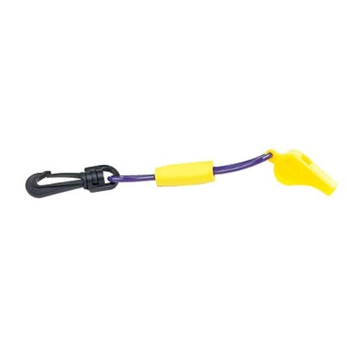 Purple and Yellow Floating Signal Whistle with Lanyard for Boats, PWCs, Kayaks