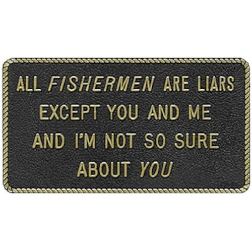 Bernard Engraving Plaque "Fishermen Are Liars" - Fun Engraved Plaque for Boats