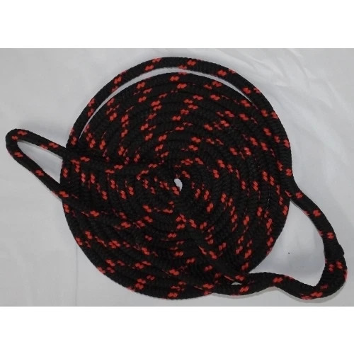 3/8 Inch x 15 Ft Black Double Braid MFP Mooring and Docking Line for Boats