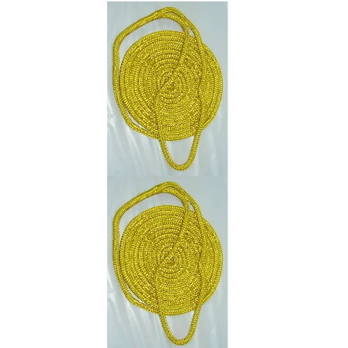 2 Pack of 1/4 Inch x 6 Ft Yellow Double Braid Nylon Fender Lines for Boats