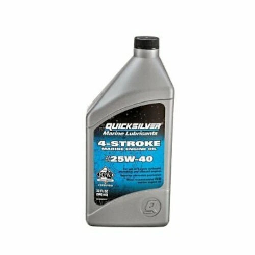 Quicksilver 4-Stroke Premium Marine Outboard Engine Oil 25W-40 - Quart