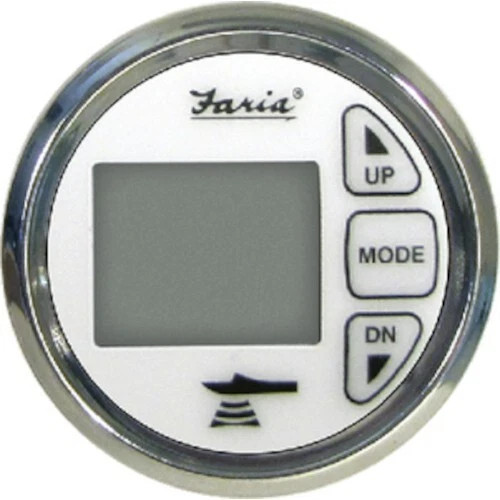 Digital Depth Sounder, White w/Transom Mounted Transducer and Temperature Sender