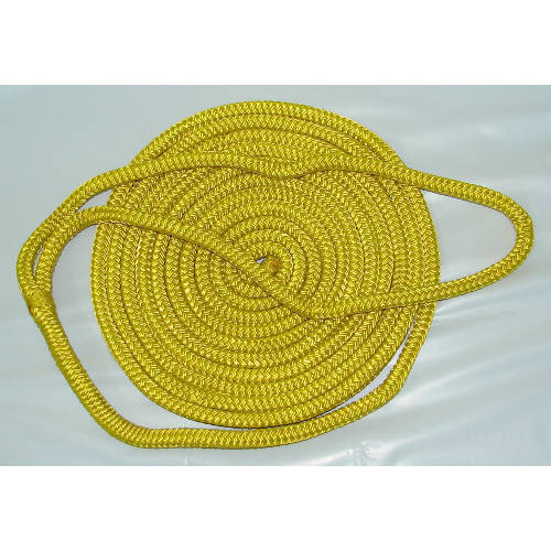 1/2 Inch x 20 Ft Yellow Double Braid Nylon Mooring and Docking Line for Boats