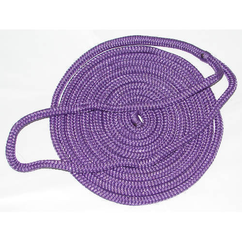 1/2 Inch x 25 Ft Purple Double Braid Nylon Mooring and Docking Line for Boats