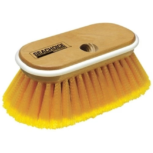 Seachoice 6 Inch Soft Bristle Deck Brush Head w/Thread Hole for Standard Handles