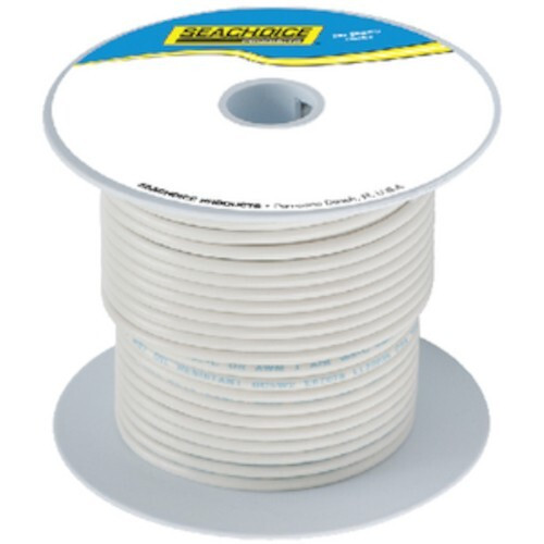 Seachoice 10 Guage Tinned Copper Marine Wire, White - 100 Foot Roll