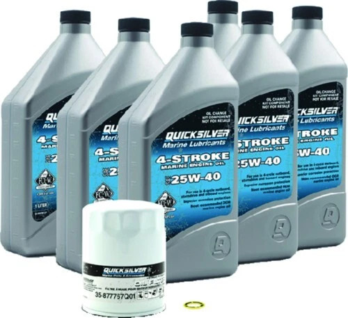 Quicksilver 8M0169542 25W-40 Oil Change Kit for Mercury L4 Verado Engines