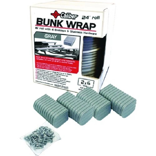 Bunk Wrap Kit Grey 2 Inch x 6 Inch x 24 Ft Roll w/End Caps & Hardware