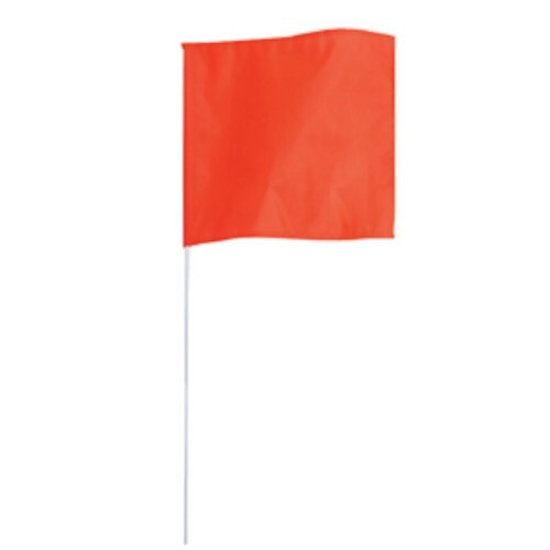 12 x 12 Inch Bright Orange Nylon Watersports Safety Flag for Boats 24 Inch Pole