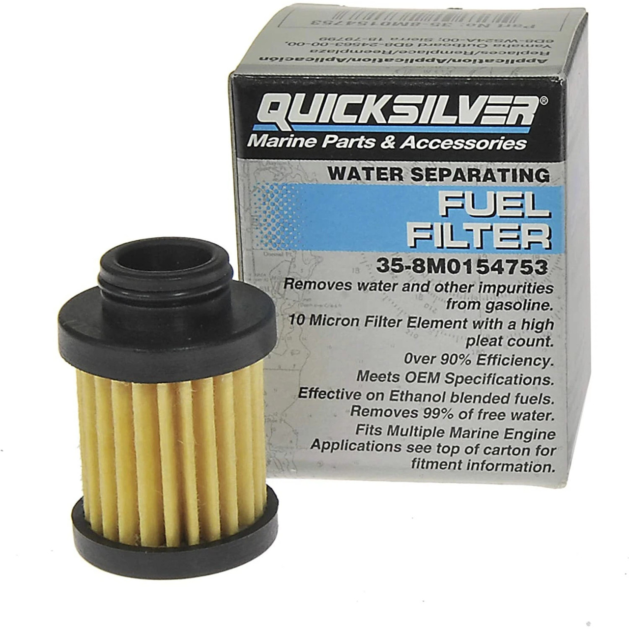 Quicksilver Marine 8M0154753 Water Separating In-Line Fuel Filter