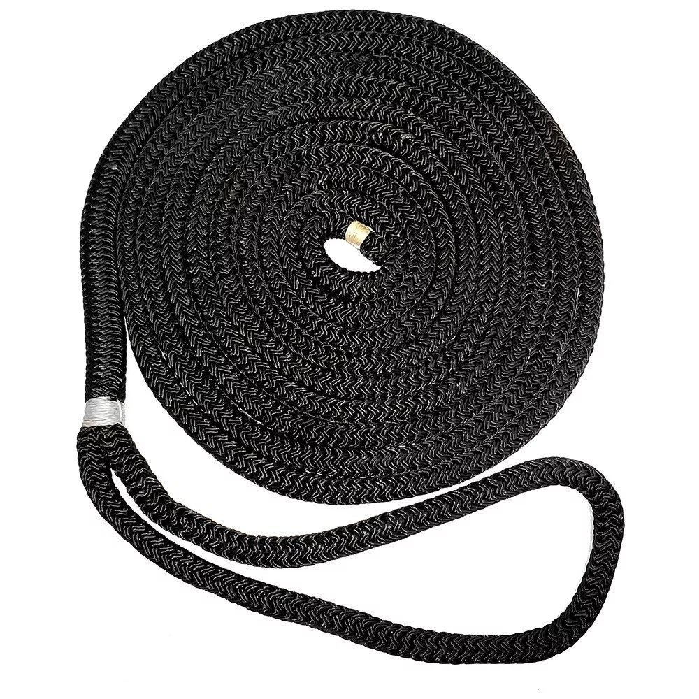 New England Ropes 3/8 Inch x 15ft Double Braided Dockline - Black