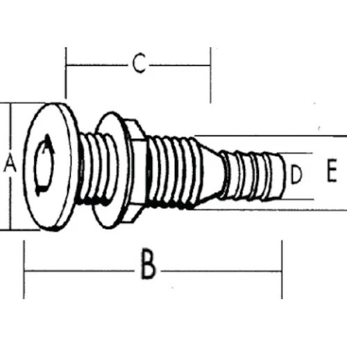 T-H Marine Straight Plastic Thru Hull - 1-1/8" Extended , White