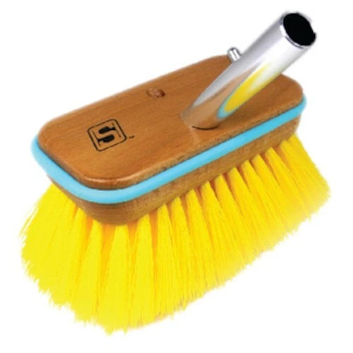 Seachoice 6 Inch Wood Deck Brush with Bumper, Medium Bristles