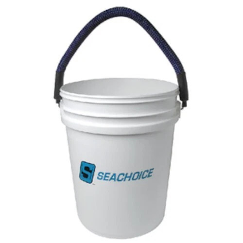 Seachoice Heavy-Duty Rope Handle 5 Gallon Bucket Without Lid, White