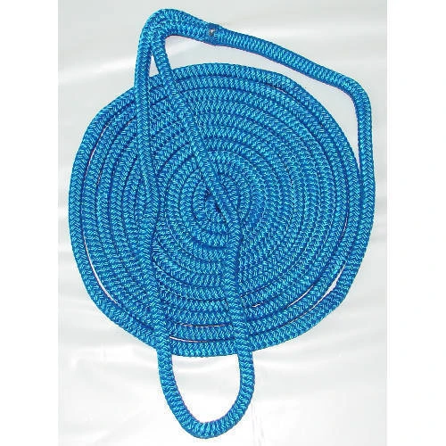 3/4 Inch x 35 Ft Blue Double Braid Nylon Mooring and Docking Line for Boats