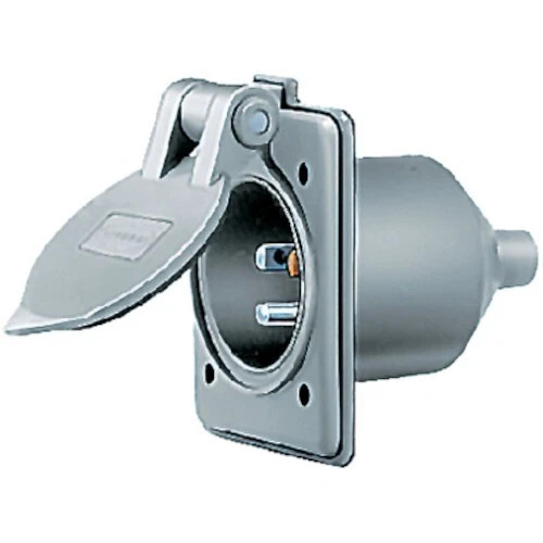 Hubble 15/20A Compact Nylon Waterproof Panel Mount Outlet - 125 Volt