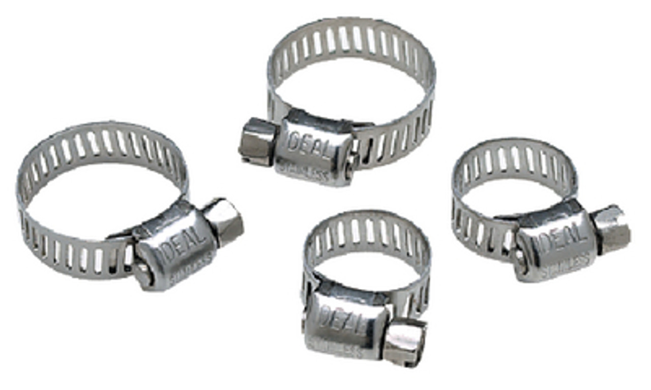 Pack of 4 Stainless Steel Hose Clamps - Two 1/2 to 29/32 and Two 11/16 to 1-1/4