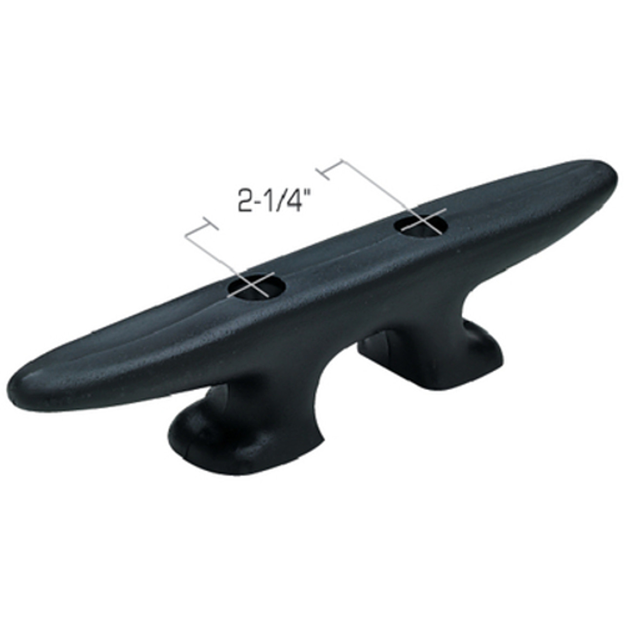 8 Inch Black Plastic Hollow Base Cleat for Boats and Docks
