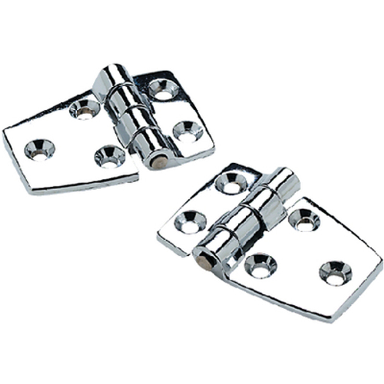 2 Pack of 2-1/4 x 1-1/2 Inch Chrome Plated Zinc Short Side Hinges for Boats