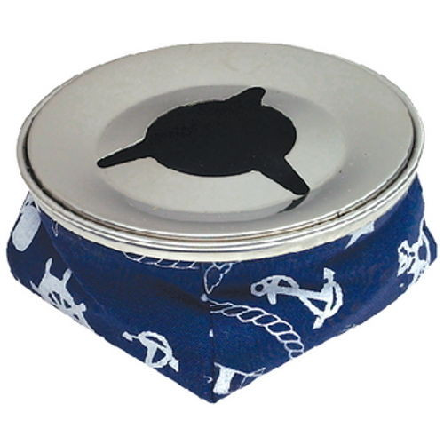 Navy Blue Non Slip Windproof Ashtray with Stainless Steel Top for Boats