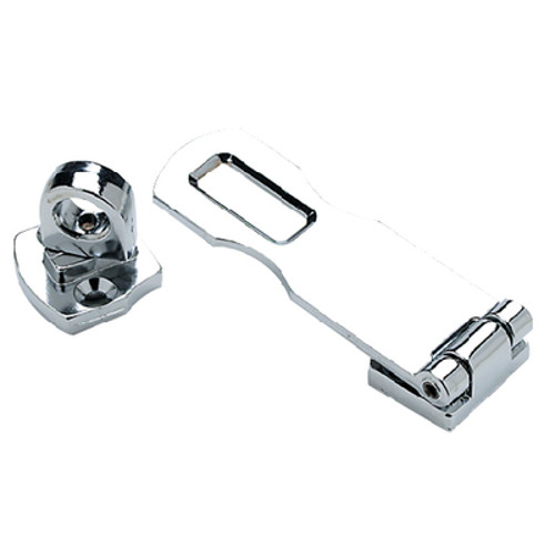 3 Inch Chrome Plated Zinc Swivel Eye Safety Hasp for Boats, RVs and More
