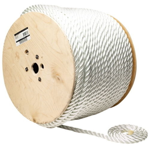 3/8 Inch x 600 Ft Three Strand Twisted Nylon Rope Spool for Boats
