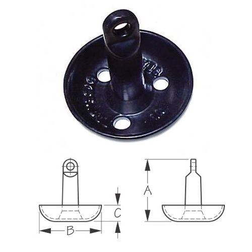 8 lb Black Vinly Coated Cast Iron Mushroom Anchor for Boats up to 10 Feet