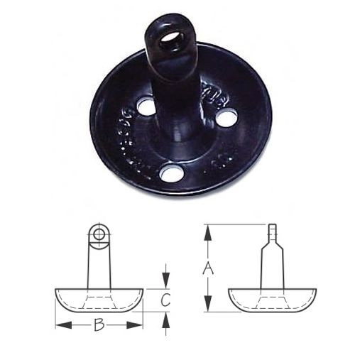 15 lb Black Vinly Coated Cast Iron Mushroom Anchor for Boats up to 16 Feet