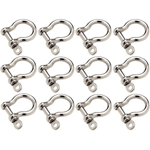 12 Pack of 1/4 Inch Stainless Steel Anchor Shackles 3,000 lbs Breaking Strength