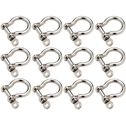12 Pack of 5/16 Inch Stainless Steel Anchor Shackles 5,000 lbs Breaking Strength