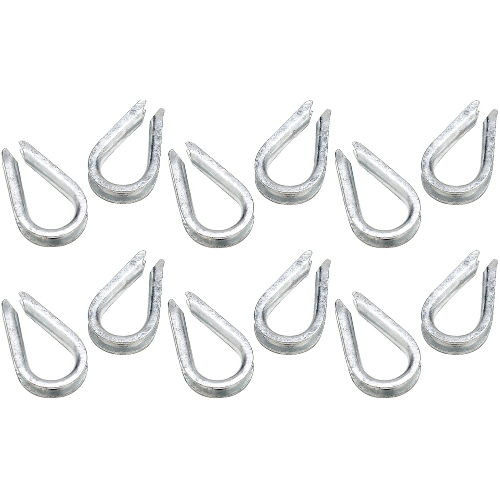 12 Pack of 3/8 Inch Galvanized Wire Rope Anchor Line Thimbles for Boats