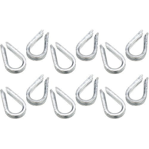 12 Pack of 1/2 Inch Galvanized Wire Rope Anchor Line Thimbles for Boats