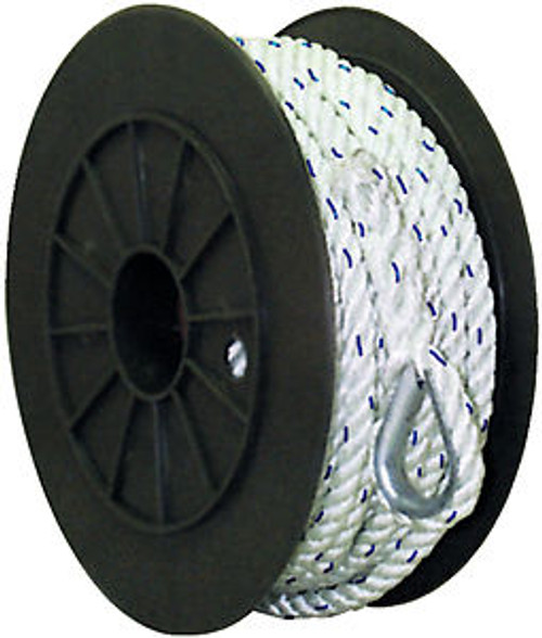 5/8 Inch x 200 Ft Premium Three Strand Twisted Nylon Anchor Line for Boats