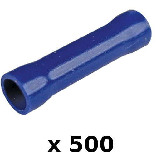 500 Pack Blue 16-14 AWG Vinyl Insulated Butt Connector Terminals for Boats