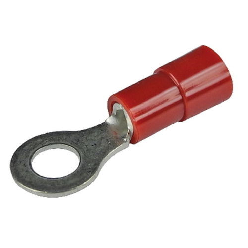 Red 8 AWG Nylon Insulated 1/2 Inch Ring Terminal for Boats