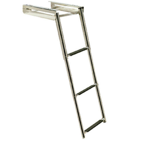 3 Step Stainless Steel Under Deck Slide Mount Telescoping Ladder for Boats