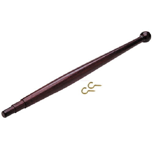 18 Inch Varnished Mahogany Wood Flag Pole for Boats - Includes Brass Screw Hooks