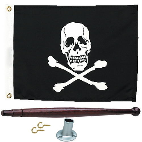 12 x 18 Jolly Roger / Skull & Crossbones Pirate Flag Kit for Boats