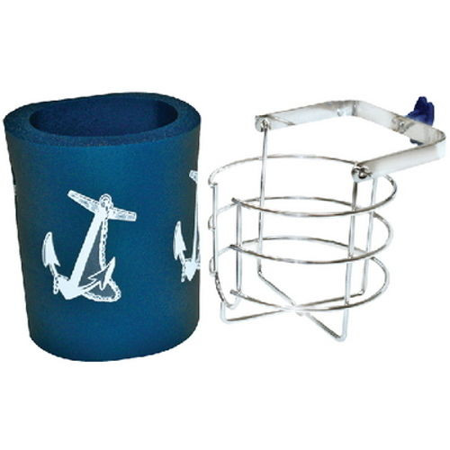 Chrome Plated Brass Swinging Drink Holder with Foam Thermal Insulator for Boats