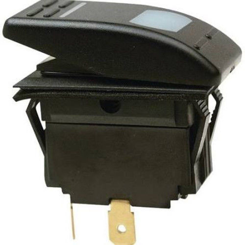 Black Illuminated SPDT 3 Position Momentary On / Off / On Rocker Switch