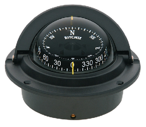 RITCHIEÂ® Navigation - VOYAGERÂ® Compasses - Mount: Flush  Color: Black  Dial: Combi Light: Green