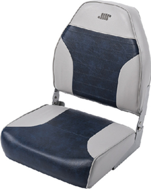 WISE - MID BACK BOAT SEAT - Color: Grey/Charcoal Size: 21" D x 17" W x 21Â¼" H