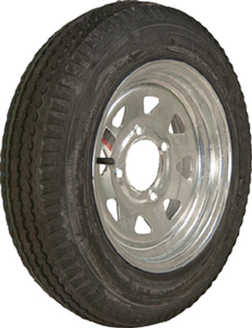 LOADSTAR - 12" BIAS AND ST RADIAL TIRE AND WHEEL ASSEMBLIES - Tire: 530-12 K353 BIAS  Bolt Pattern: 5 on 4Â½" Wheel: Spoke Finish: Galvanized Load Range: C Ply: 6 Max Load: 1045 lbs