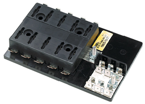 10 Gang ATO or ATC Fuse Block with Negative Common Bus Bar for Boats