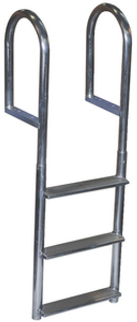 DOCK EDGE - WIDE-STEP WELDED ALUMINUM FIXED LADDER - Steps: 5 Capacity: 665 lbs.