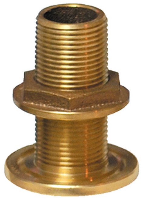 GROCOÂ® - BRONZE THRU-HULL FITTINGS - Thread: Â½" A: 2.20" B:  0.30" C: 1.70"