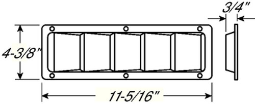 attwoodÂ® - STAINLESS STEEL LOUVER VENT - Color: Stainless Steel Cut Out: 3Â¼" H x 10â…œ" L