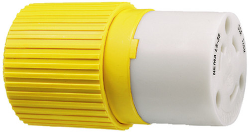 HUBBELL - 30 AMP LOCKING PLUG & CONNECTOR - Rating: 30A, 125V  Description: Connector Color: Yellow