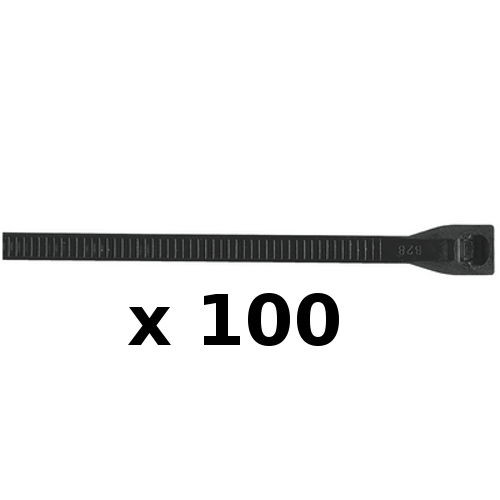100 Pack of 14 Inch Black UV Resistant Cable Ties for Boats