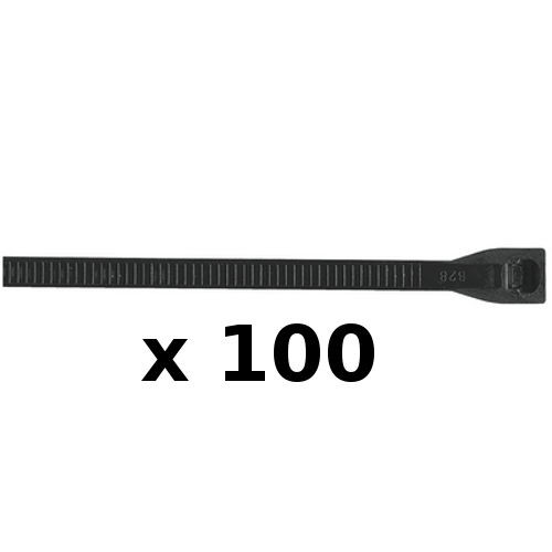 100 Pack of 14 Inch Black Heavy Duty UV Resistant Cable Ties for Boats